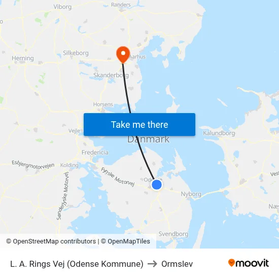 L. A. Rings Vej (Odense Kommune) to Ormslev map