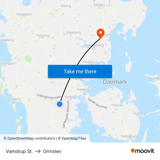 Vamdrup St. to Ormslev map