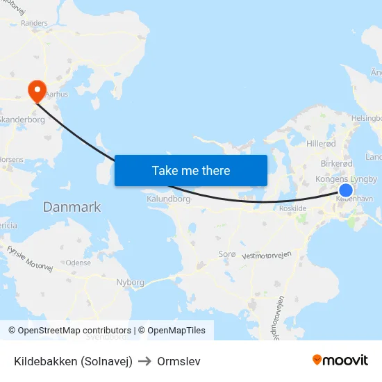 Kildebakken (Solnavej) to Ormslev map