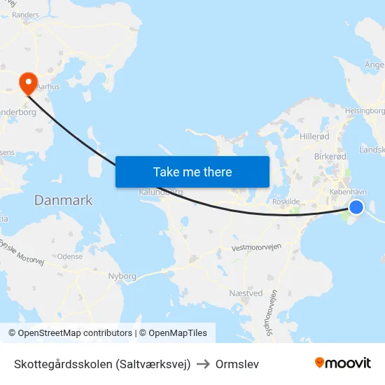 Skottegårdsskolen (Saltværksvej) to Ormslev map