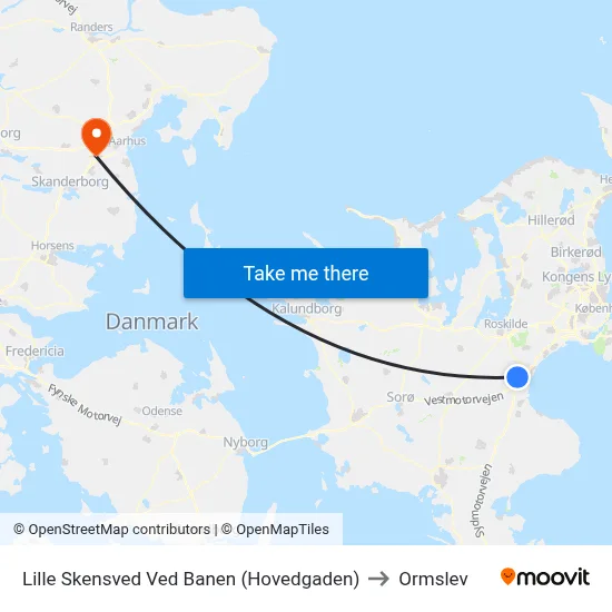 Lille Skensved Ved Banen (Hovedgaden) to Ormslev map