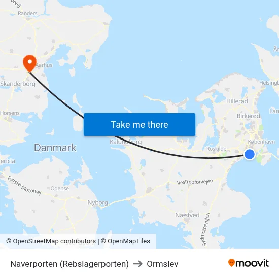 Naverporten (Rebslagerporten) to Ormslev map