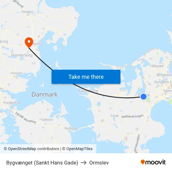 Bygvænget (Sankt Hans Gade) to Ormslev map