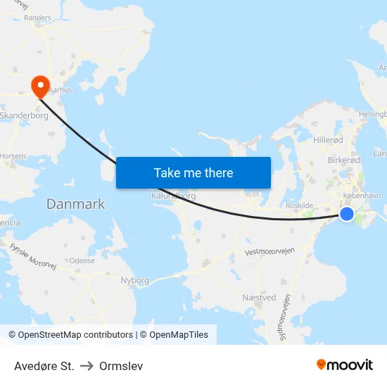 Avedøre St. to Ormslev map