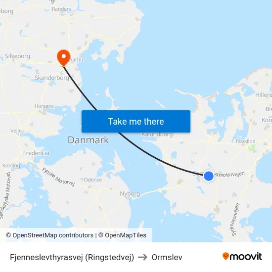 Fjenneslevthyrasvej (Ringstedvej) to Ormslev map
