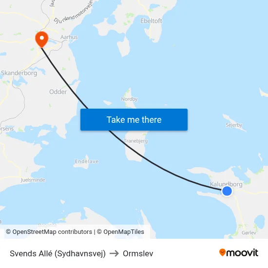 Svends Allé (Sydhavnsvej) to Ormslev map