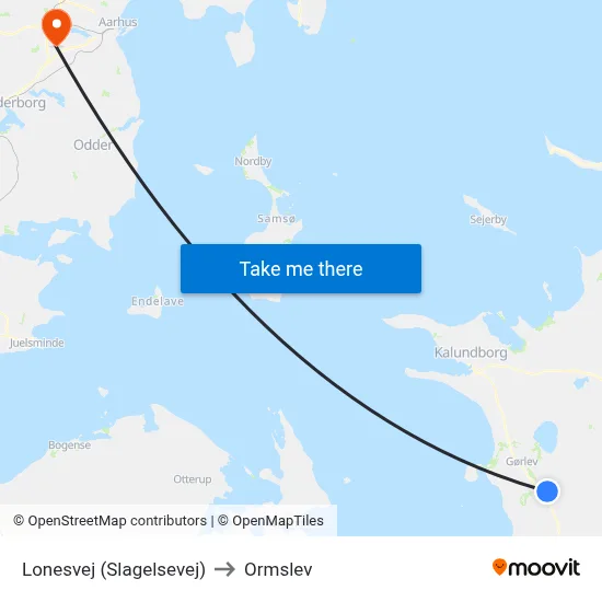 Lonesvej (Slagelsevej) to Ormslev map