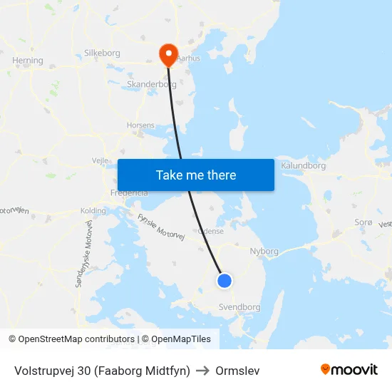 Volstrupvej 30 (Faaborg Midtfyn) to Ormslev map