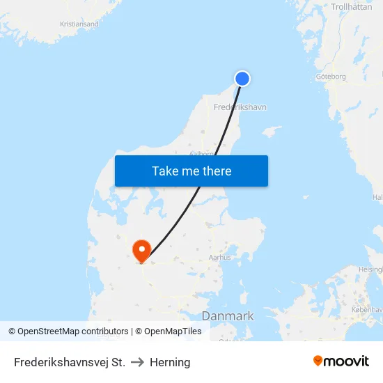 Frederikshavnsvej St. to Herning map