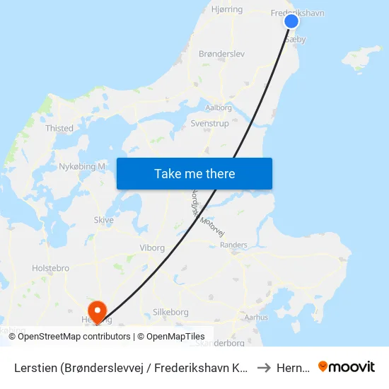 Lerstien (Brønderslevvej / Frederikshavn Kommune) to Herning map