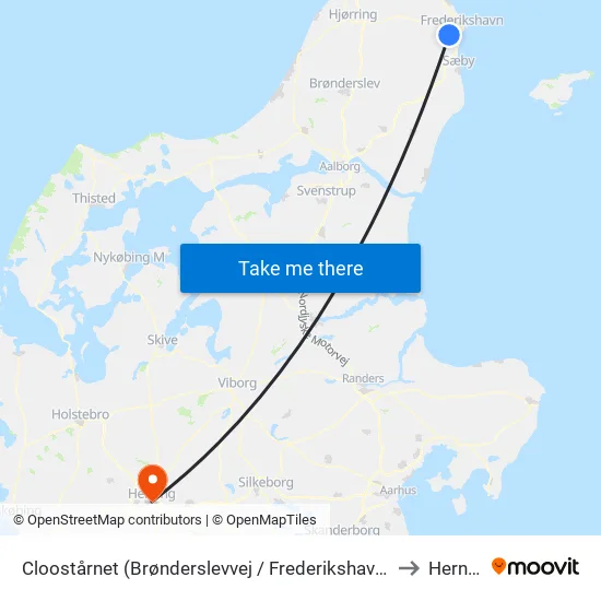 Cloostårnet (Brønderslevvej / Frederikshavn Komm.) to Herning map