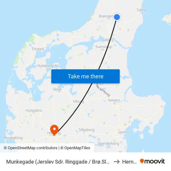 Munkegade (Jerslev Sdr. Ringgade / Brø.Slev Komm.) to Herning map