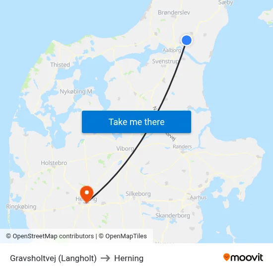 Gravsholtvej (Langholt) to Herning map
