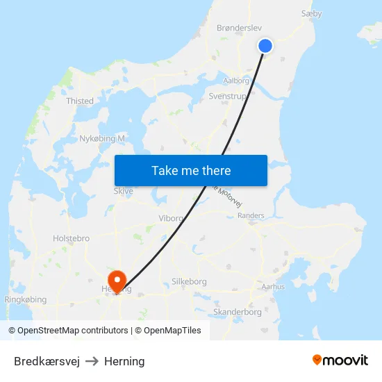 Bredkærsvej to Herning map