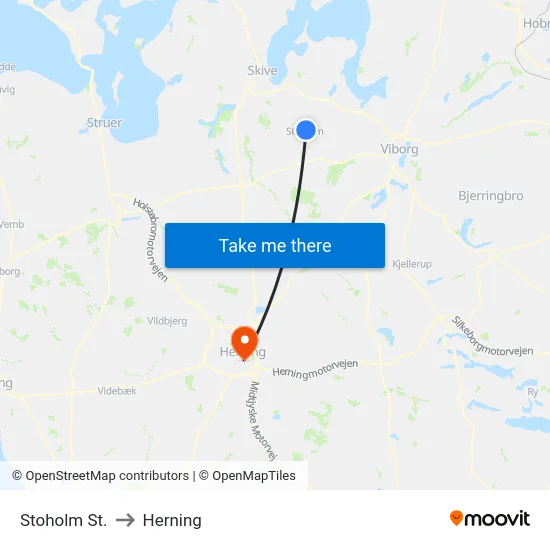 Stoholm St. to Herning map