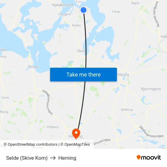 Selde (Skive Kom) to Herning map
