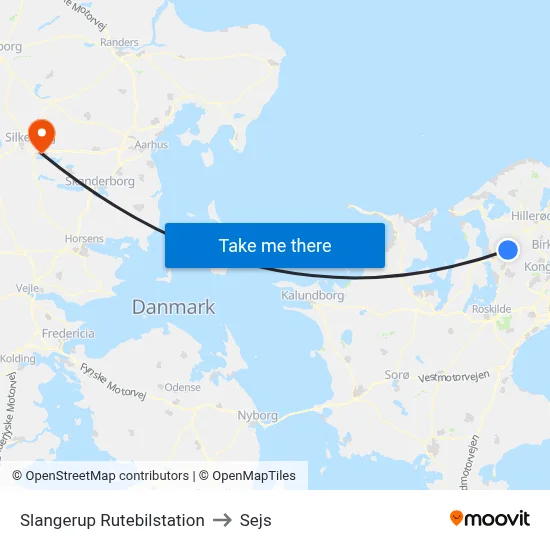 Slangerup Rutebilstation to Sejs map