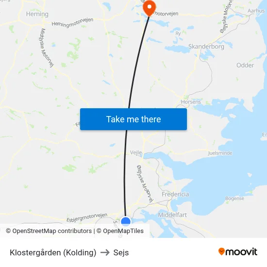 Klostergården (Kolding) to Sejs map