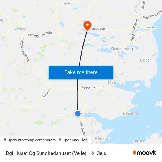 Dgi Huset Og Sundhedshuset (Vejle) to Sejs map