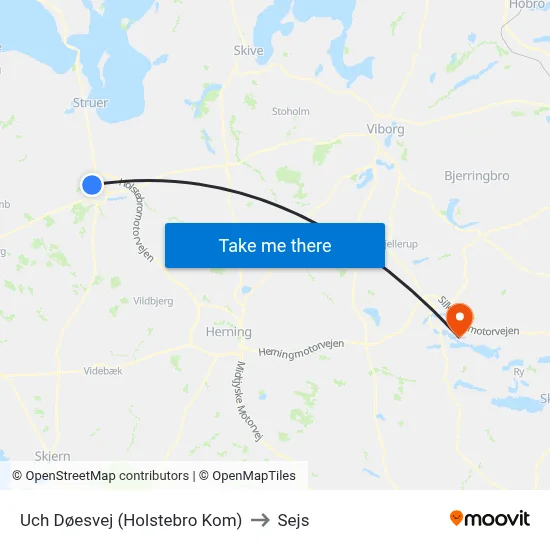 Uch Døesvej (Holstebro Kom) to Sejs map