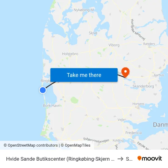 Hvide Sande Butikscenter (Ringkøbing-Skjern Kom) to Sejs map