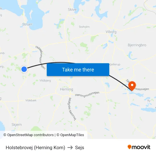 Holstebrovej (Herning Kom) to Sejs map