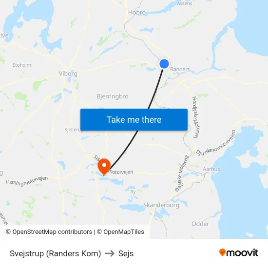 Svejstrup (Randers Kom) to Sejs map