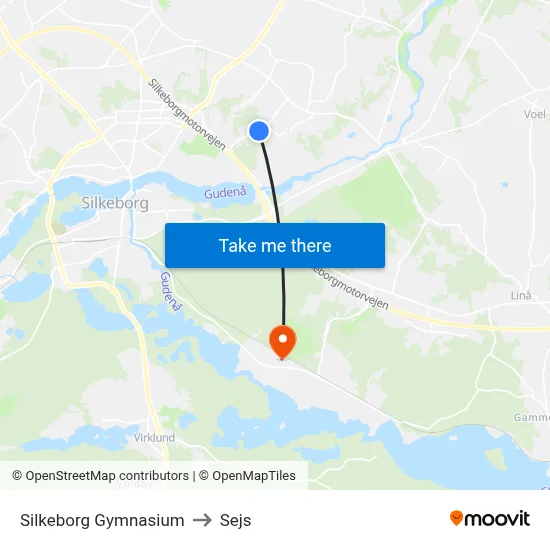 Silkeborg Gymnasium to Sejs map