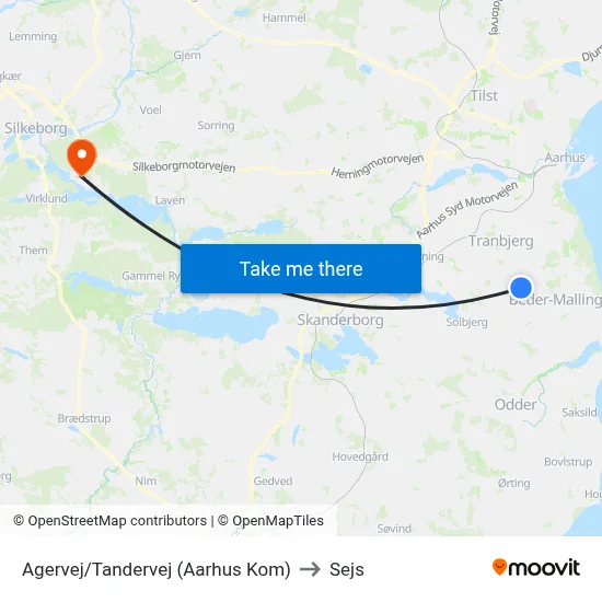 Agervej/Tandervej (Aarhus Kom) to Sejs map