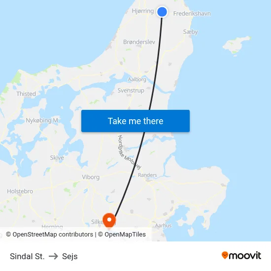 Sindal St. to Sejs map