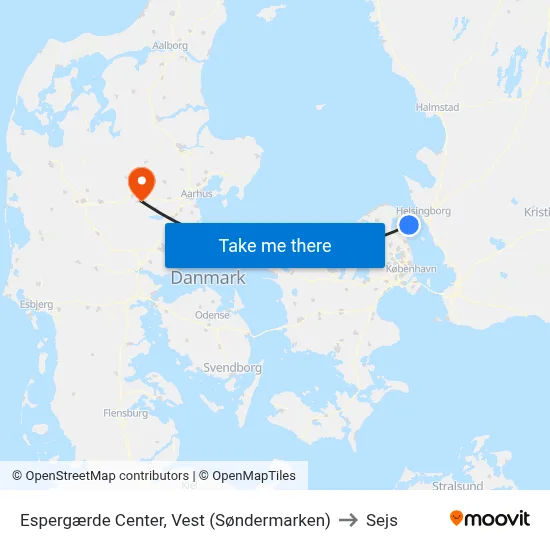 Espergærde Center, Vest (Søndermarken) to Sejs map