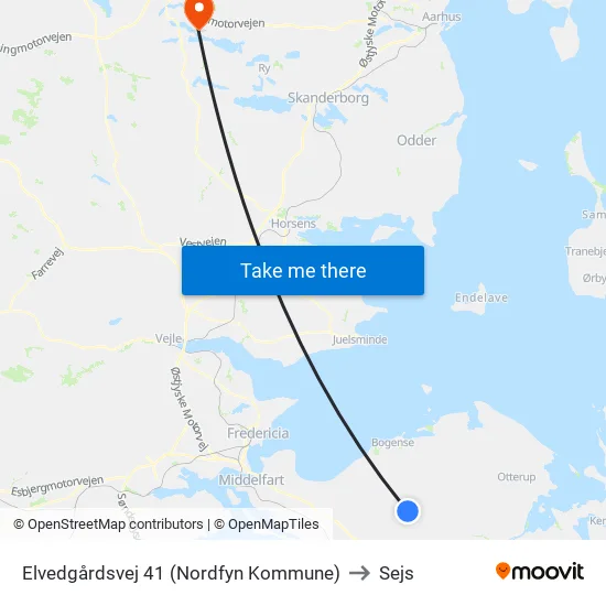 Elvedgårdsvej 41 (Nordfyn Kommune) to Sejs map