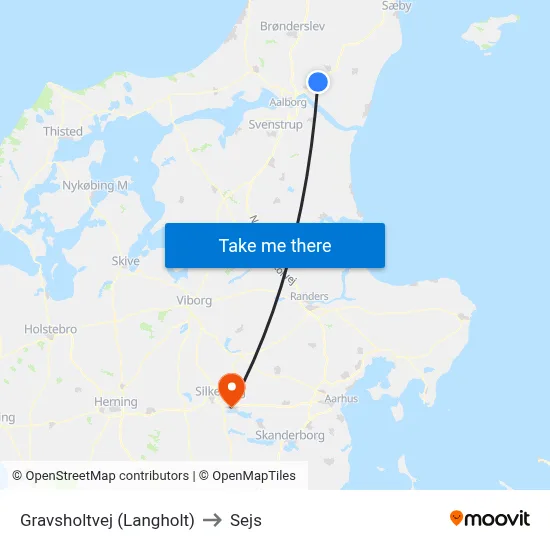 Gravsholtvej (Langholt) to Sejs map