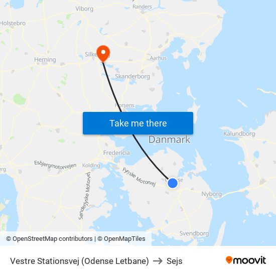 Vestre Stationsvej (Odense Letbane) to Sejs map