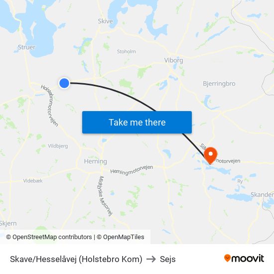 Skave/Hesselåvej (Holstebro Kom) to Sejs map