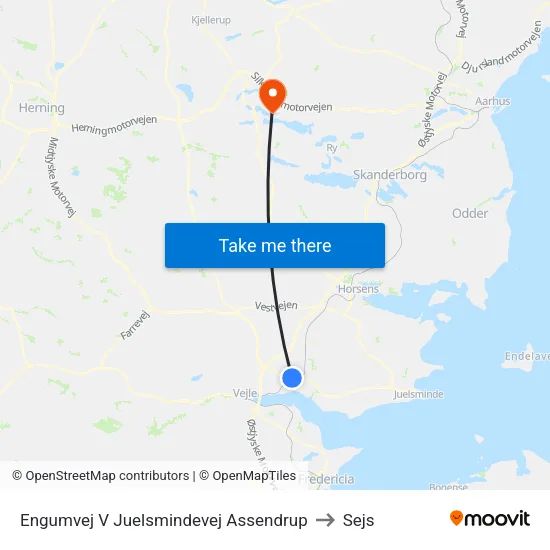 Engumvej V Juelsmindevej Assendrup to Sejs map