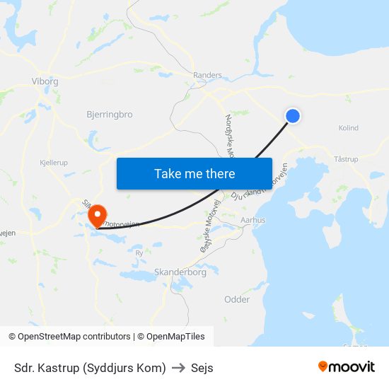 Sdr. Kastrup (Syddjurs Kom) to Sejs map