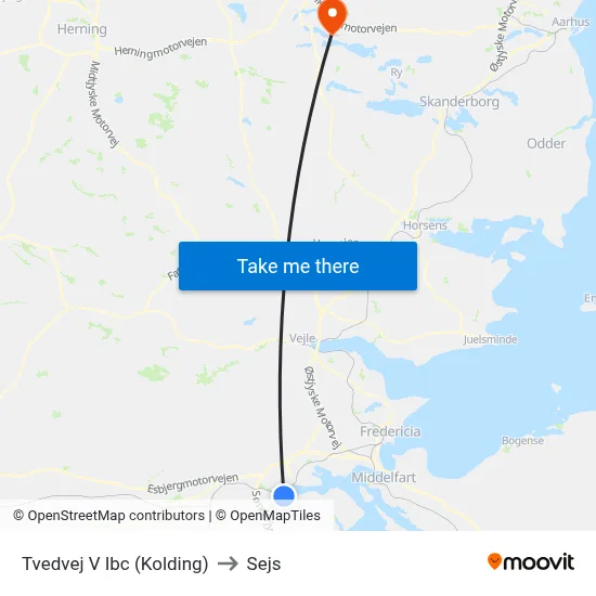 Tvedvej V Ibc (Kolding) to Sejs map