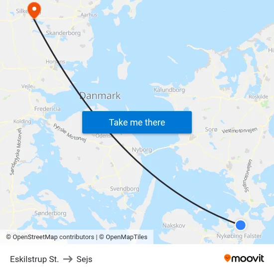 Eskilstrup St. to Sejs map
