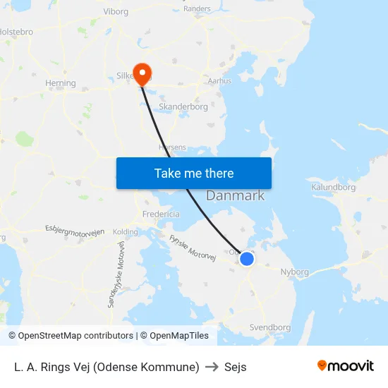 L. A. Rings Vej (Odense Kommune) to Sejs map