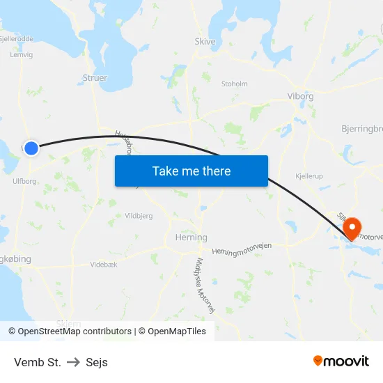 Vemb St. to Sejs map