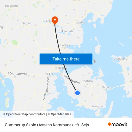 Gummerup Skole (Assens Kommune) to Sejs map