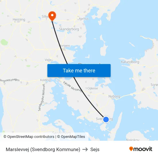 Marslevvej (Svendborg Kommune) to Sejs map