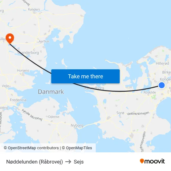 Nøddelunden (Råbrovej) to Sejs map