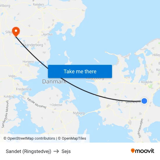 Sandet (Ringstedvej) to Sejs map