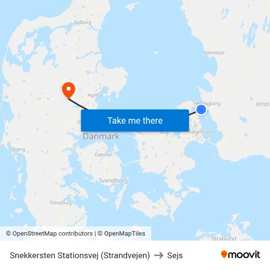 Snekkersten Stationsvej (Strandvejen) to Sejs map
