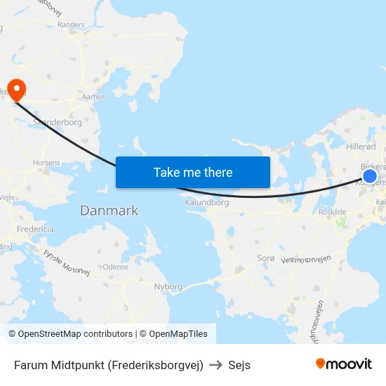 Farum Midtpunkt (Frederiksborgvej) to Sejs map