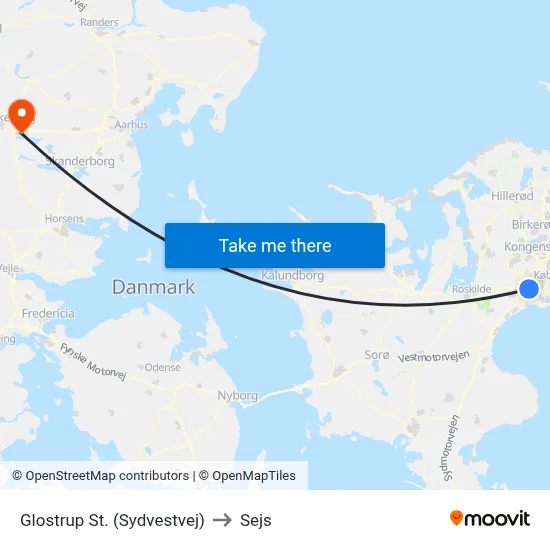 Glostrup St. (Sydvestvej) to Sejs map