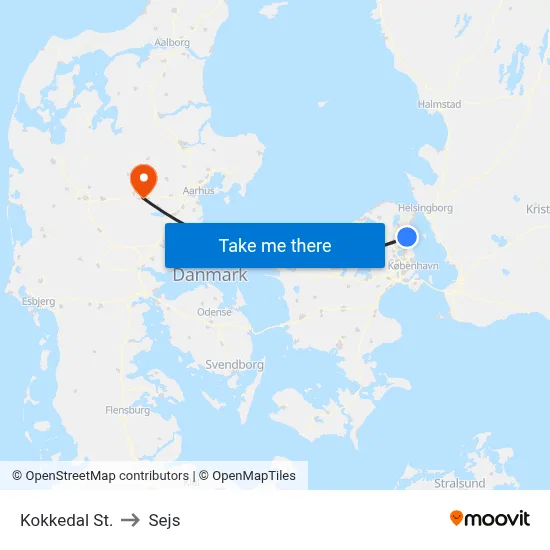 Kokkedal St. to Sejs map