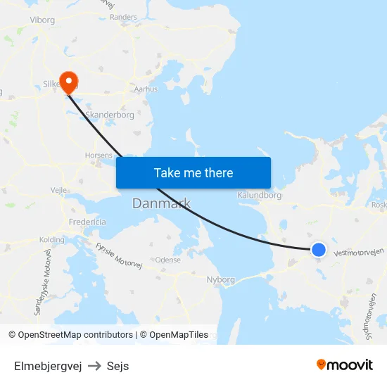 Elmebjergvej to Sejs map
